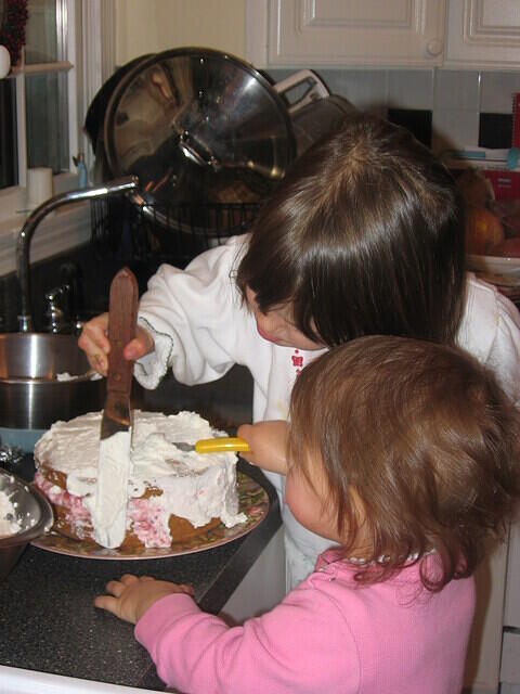 Frosting the cake