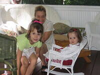 with Grammy on the porch