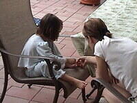 Painting nails w Mom
