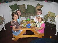 The girls with their friends